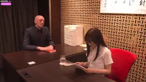 Married Japanese secretary gets boss-fucked at work
