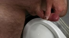 Cumshot in public toilette