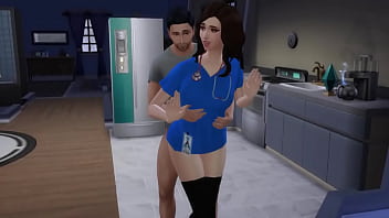 Teen nurse gets triple creampie from her step brother (Sims4)