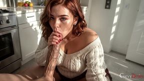 curvy girl pushes limits in the kitchen.[ai]
