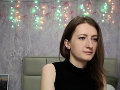 Brunette amateur in bra chatting on webcam