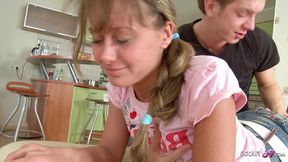Blonde Skinny Teen gets Tied up and Fucked Anal by Step Brother