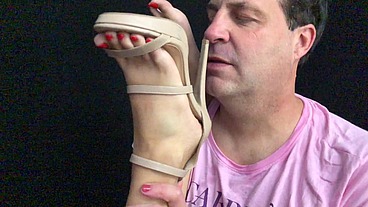 Erotique Entertainment - glamorous PARIS AMOUR has her high heeled and bare feet worshipped , and her heels nicely fucked, during her hot sex session with porn legend ERIC JOHN ErotiqueShoeSex