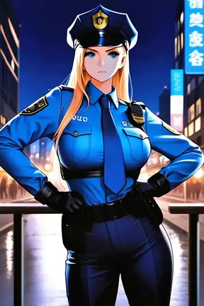Hot policewoman chases biggest dick in 3D anime