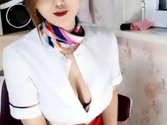 Asian amateur gal in nurse fishnet stockings