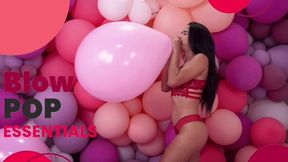 Dani Stunning Blow to Pop with a Pink 16" Pic Pic Balloon!
