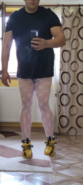 Feeling so hot in this white pantyhose