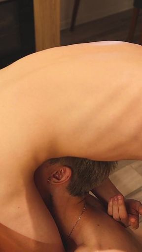 I Caught My Roommate Fingering His Ass in the Kitchen Then I Licked His Ass and Fucked Him