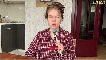 Lesbian teacher in an interactive scene discusses various sexual