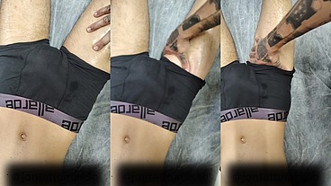 Mão por baixo da cueca