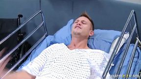 Sexy blonde doctor Alena Croft sucks and fucks her big-dicked patient