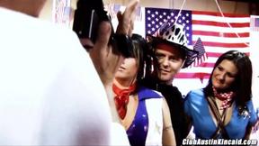 4 big tits boucing as Austin Kincaid & Brooke Haven ride cock