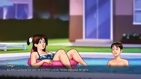 Rich stepmom and tenant get slick in steamy underwater tryst