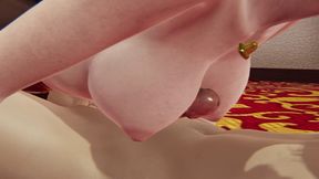 Xmas Blowjob Delight Hot Bunny Anime Girl in Pantyhose, Licking Tongue Action, Titjob Teasing, and Cumshot in 3D Hentai