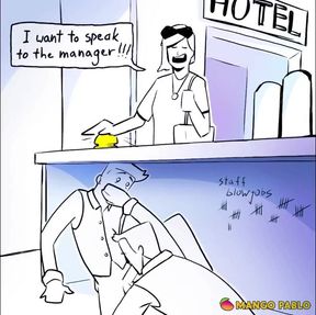 Hotel staff public blowjob twink cartoon hard and tight