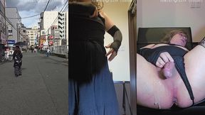 ネットカフェから信〇書店へお散歩と痴か〇されにいってからところてんアナルオナニー アナニー