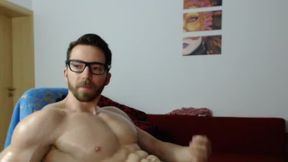 Hot Lean Muscled Model Jerking Off a Big Cock and Body Shows