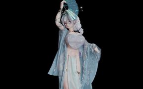 [mmd] Brilliance Sends Bright Moon Blue Erotic Hanfu Belly Pocket Ancient Style Striptease