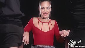Apolonia Lapiedra Uses Cum To Stroke A Bunch Of Dicks