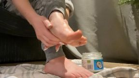 Moisturised Feet And Painted Toenails