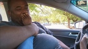 Car Session Having Andrea's Size 8 Dark Chocolate Ebony Feet for Breakfast!!!