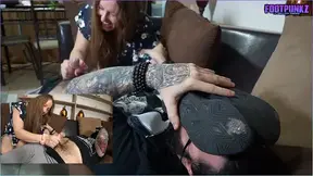 Sweaty Airport Feet/Shoe Smelling Handjob Blowjob with Mellissa Shepard