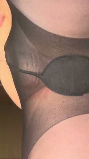 In panyhose with my big butt and small cock