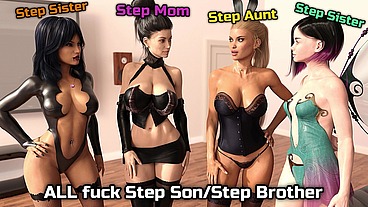 Dreams of Desire[Halloween] - Step Mom, Step Aunt and Two Step Sisters Fuck ONE Step Son/Step Brother. Hot Taboo Sex On Halloween - My sexiest gameplay moments - Part #4