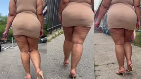 natural fat ass - thick legs -high heels-stilettos-mini skirt -puerto rican bbw-latina-angielove lookalike-redbone-lightskin -walking-slowmotion