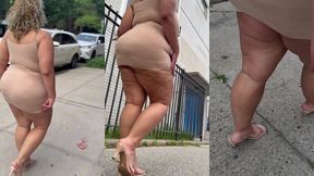 natural fat ass - thick legs -high heels-stilettos-mini skirt -puerto rican bbw-latina-angielove lookalike-redbone-lightskin -walking-slowmotion