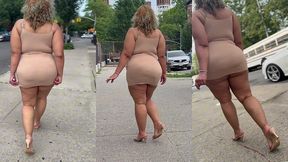 natural fat ass - thick legs -high heels-stilettos-mini skirt -puerto rican bbw-latina-angielove lookalike-redbone-lightskin -walking-slowmotion