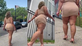 natural fat ass - thick legs -high heels-stilettos-mini skirt -puerto rican bbw-latina-angielove lookalike-redbone-lightskin -walking-slowmotion