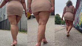natural fat ass - thick legs -high heels-stilettos-mini skirt -puerto rican bbw-latina-angielove lookalike-redbone-lightskin -walking-slowmotion