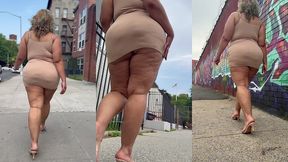 natural fat ass - thick legs -high heels-stilettos-mini skirt -puerto rican bbw-latina-angielove lookalike-redbone-lightskin -walking-slowmotion
