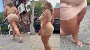 natural fat ass - thick legs -high heels-stilettos-mini skirt -puerto rican bbw-latina-angielove lookalike-redbone-lightskin -walking-slowmotion