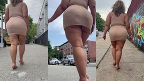 natural fat ass - thick legs -high heels-stilettos-mini skirt -puerto rican bbw-latina-angielove lookalike-redbone-lightskin -walking-slowmotion