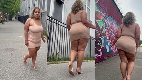 natural fat ass - thick legs -high heels-stilettos-mini skirt -puerto rican bbw-latina-angielove lookalike-redbone-lightskin -walking-slowmotion