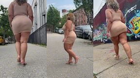 natural fat ass - thick legs -high heels-stilettos-mini skirt -puerto rican bbw-latina-angielove lookalike-redbone-lightskin -walking-slowmotion