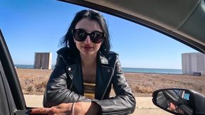 Up Your Skirt and Get in the Cock! Car-sex with Skinny-teen Madison Cumslut