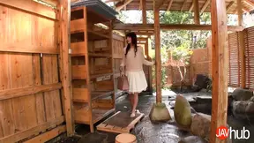 Thick-Haired Japanese Beauty Haruka Engulfed In Steamy Threesome Fun With