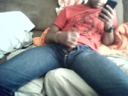 Couch masturbation pt 7 front view feeling good on my dick
