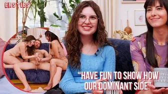 Two Horny Brunettes Dominate a Lucky Guy in a Wild Threesome