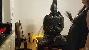 Foil Bondage Slave Part 2 - Cling Film Mummified and Edged to Madness