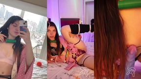 nezuko (demon slayer) fucks monster dildo