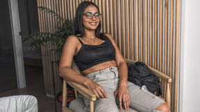 ”Nerdy university latina teen with glasses turns the casting set on FIRE!!!”