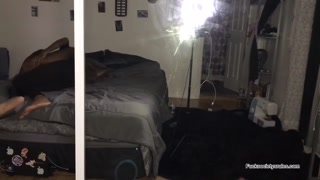 Testing the angle fucking my strap