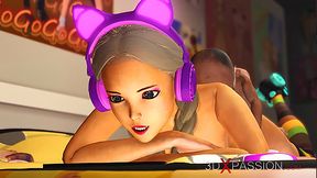 Cute hot teenage gamer girl fucked by a midget pervert