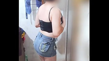 I love wearing my denim mini skirt and shaking my ass