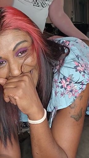 Indian black pussy and ass getting spanked by white man   Clip 2