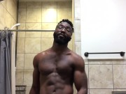 Stroking my BBC in the gym bathroom (w/ cumshot!)